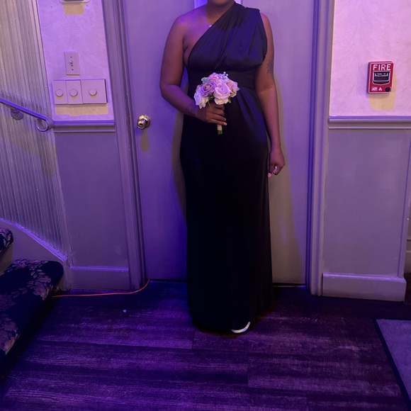 Black Satin Infinity Dress - Picture 2 of 2